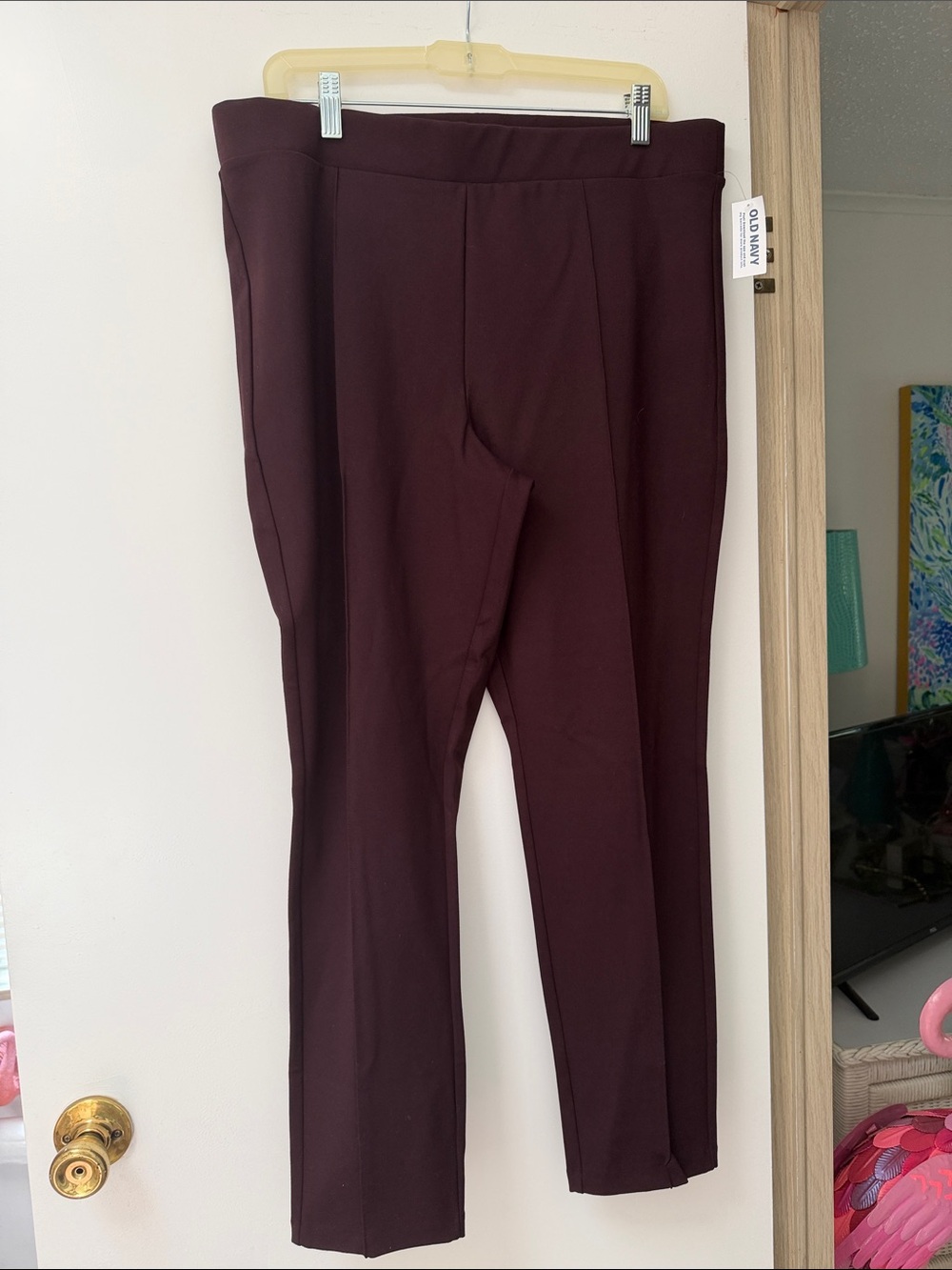 Old Navy Women's Brown Straight Leg Ponte Pants